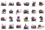 Whimsical Spring Snail Clipart, an Illustration by designcity5 (Thumbnail 2 of 5)