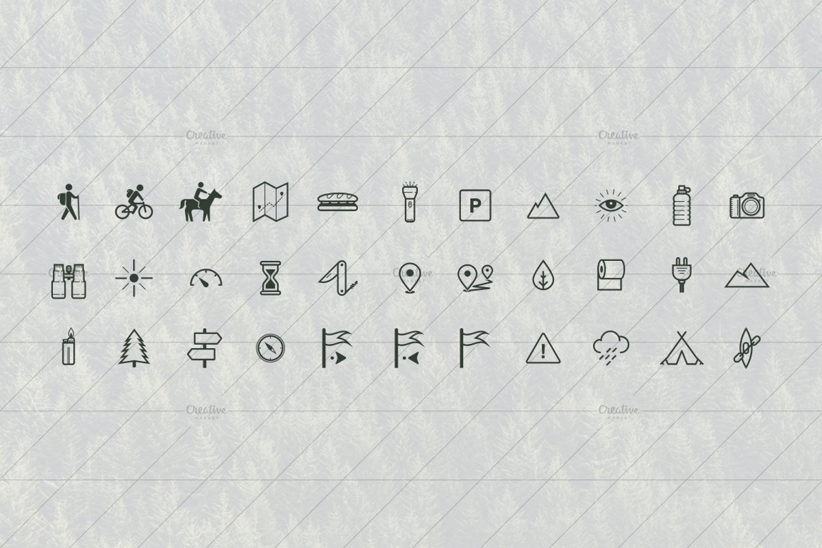 33 Vector Hiking & Camping Icons, an Icon by Damien (Photo 2 of 4)