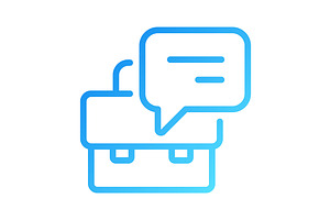 Briefcase with speech bubble, an Outline Icon by IMG Visuals