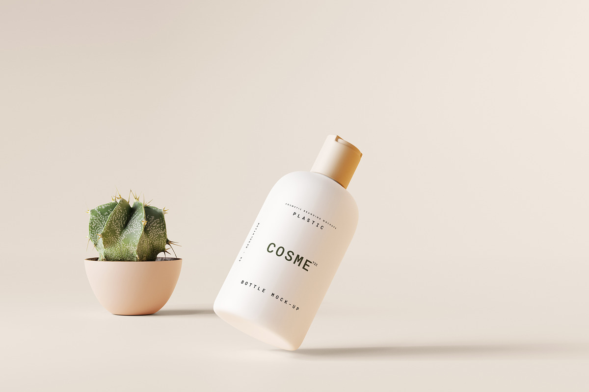 Disc Top-Cap Cosmetic Bottle Mockups, a Cups & Container Mockup by pmvch (Photo 3 of 15)