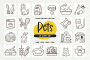 Hand Drawn Pet Care Icons SVG, an Outline Icon by insemar (Thumbnail 1 of 4)