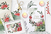 Spring watercolor camellia set, an Illustration by RushkinaAntonina (Thumbnail 2 of 6)