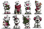 Christmas Whimsical Bear Clipart, an Illustration by Dream Creation (Thumbnail 4 of 6)