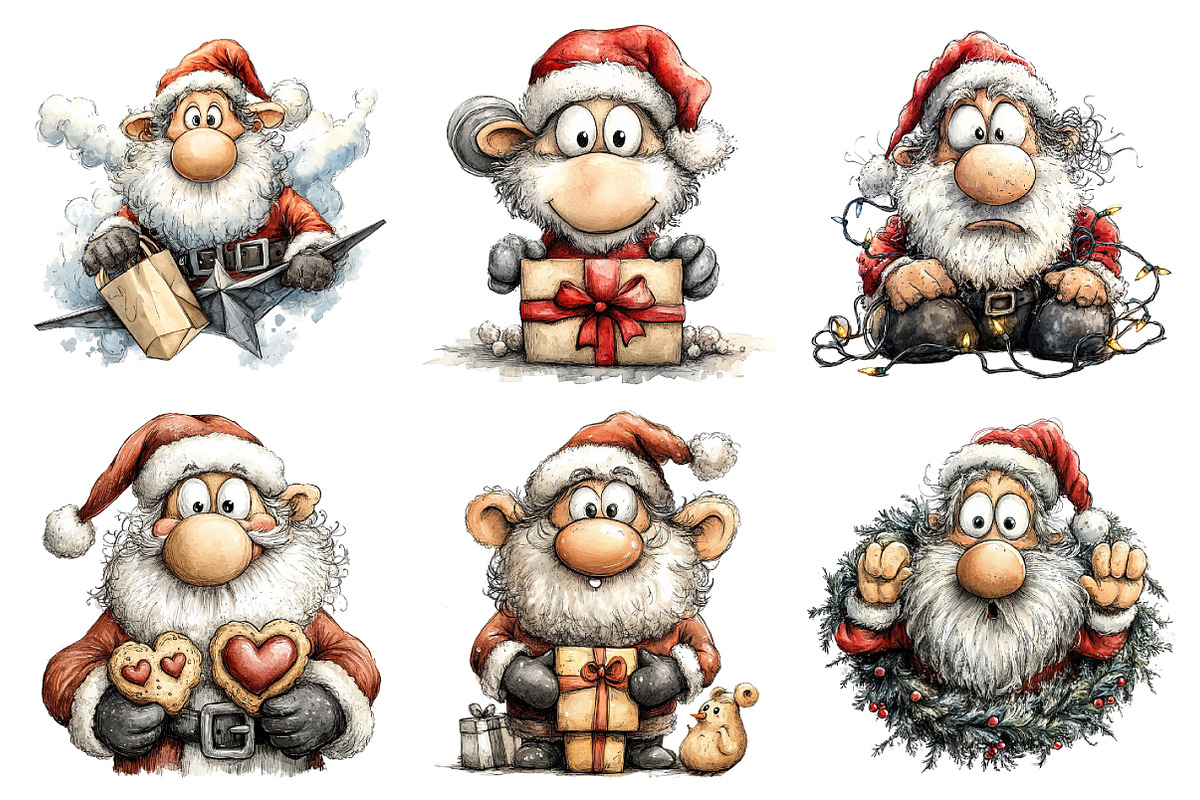 Whimsical Santa Claus Clipart, an Illustration by Daily.Designs (Photo 4 of 5)