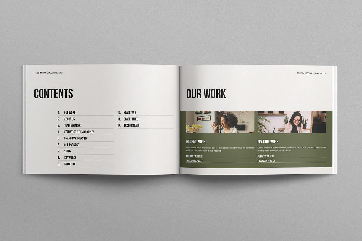 Media Press Kit Template Landscape, a Brochure Template by E-Type (Photo 2 of 7)
