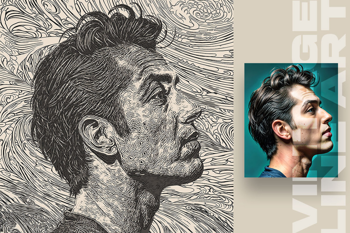 Vintage Line Art Photo Effect, an Action Add-On by Amorjesu.com (Photo 7 of 27)