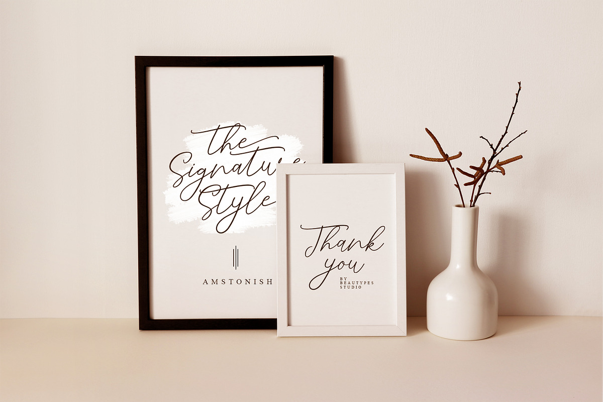 Amstonish Signature | Free 6 Logo, a Script Font by Beautypes (Photo 10 of 10)