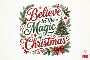 Believe in the Magic of Christmas PN, a Seasonal Illustration by DreamPrint404