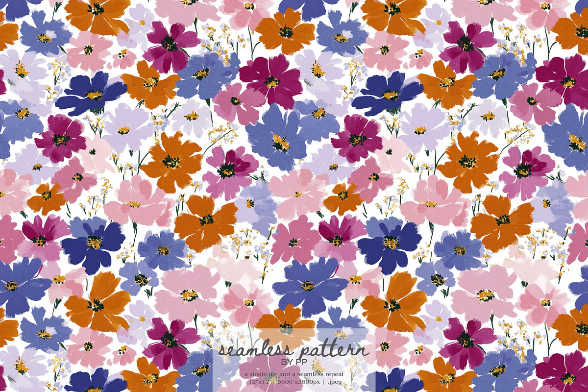 Bold floral retro pattern