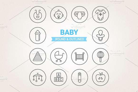 Circle baby icons preview 2