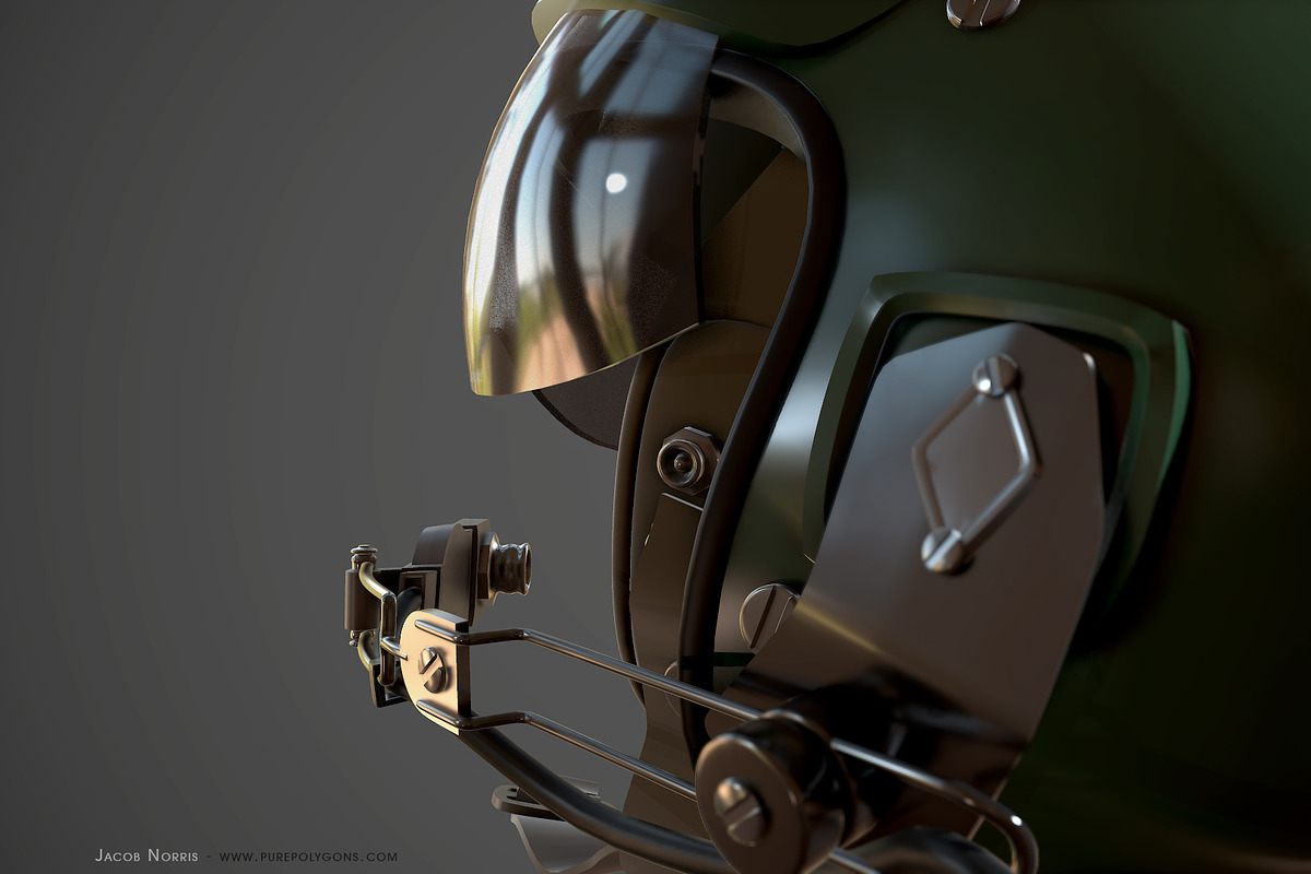 High Poly - Helmet Helicopter, a Characters & Person 3D Model by PurePolygons (Photo 4 of 4)