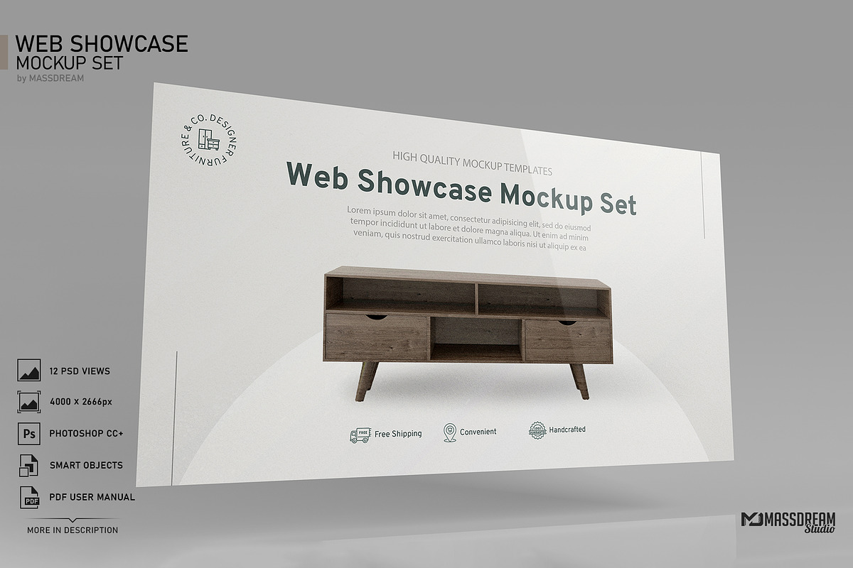 Web Showcase Mockup Set, an Advertising Mockup by MassDream (Photo 1 of 18)