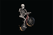 Skeleton Riding Bicycle, an Object Illustration by nomlimo.com (Thumbnail 1 of 3)