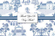 Toile de Jouy Patterns - Blue White, a Pattern Graphic by RachelStudio (Thumbnail 8 of 8)