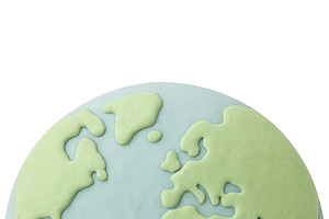Earth model with continents on trans, an Illustration by Dvoevnore photos
