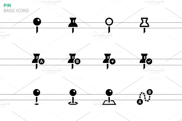 Mapping Pin Icons On White