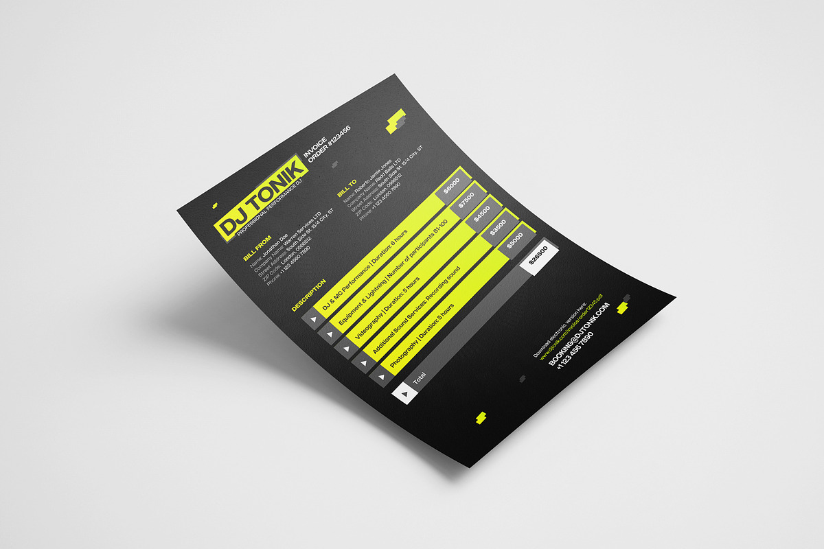 Dark DJ Press Kit / EPK Template, a Stationery Template by vinyljunkie (Photo 5 of 5)