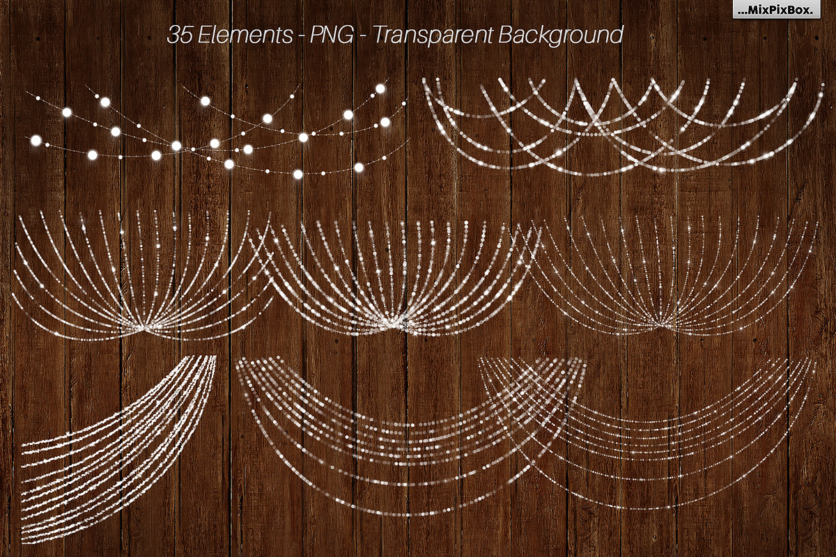 String Lights v3 clipart+backgrounds, a Decorative Illustration by MixPixBox (Photo 3 of 8)
