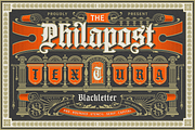 NS Philapost Fonts, a Blackletter Font by Novisouldado (Thumbnail 1 of 9)