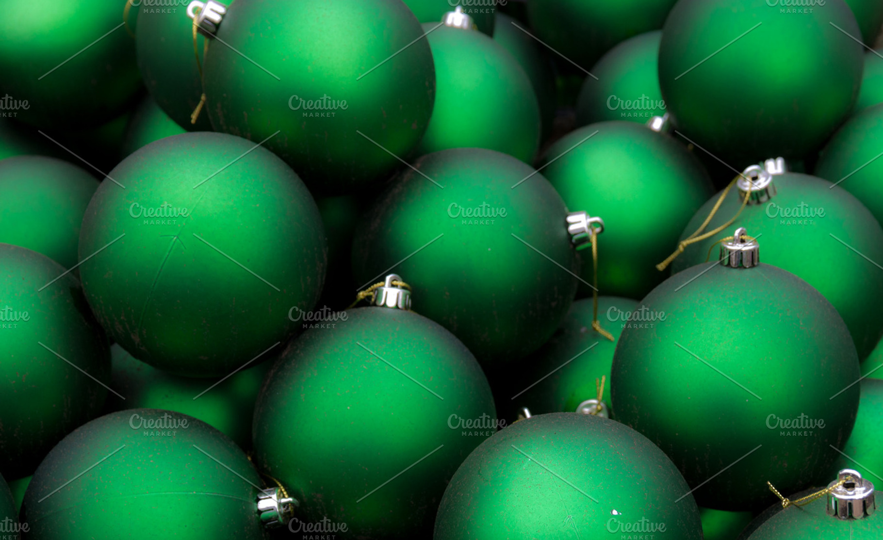 Christmas ornaments on display