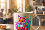 Cute Rainbow Paint Drip Fox, a Shirt Mockup by Vector Stall (Thumbnail 10 of 15)
