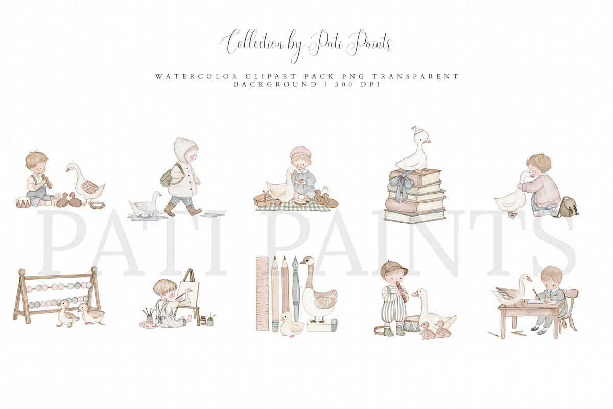 Watercolor Back To School Clipart, an Education Illustration by Pati Paints (Photo 11 of 12)
