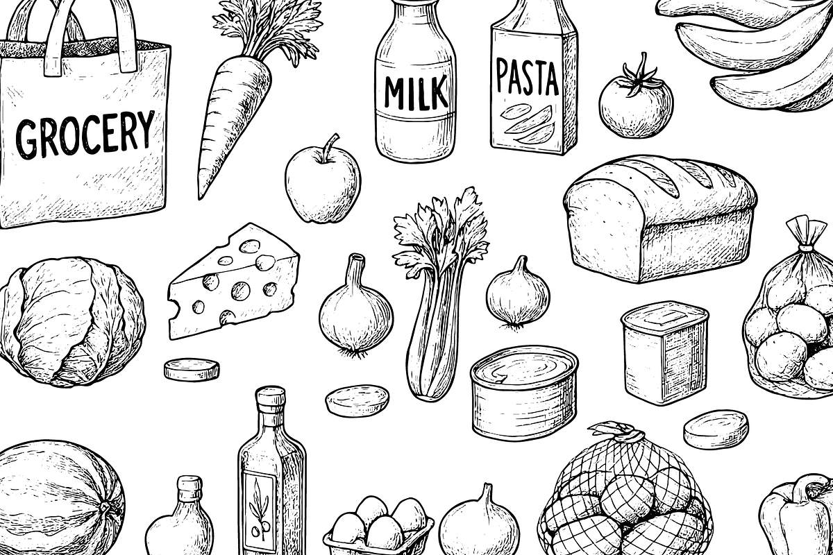 Vintage Grocery Food Set, an Object Graphic by RT Studio (Photo 4 of 4)