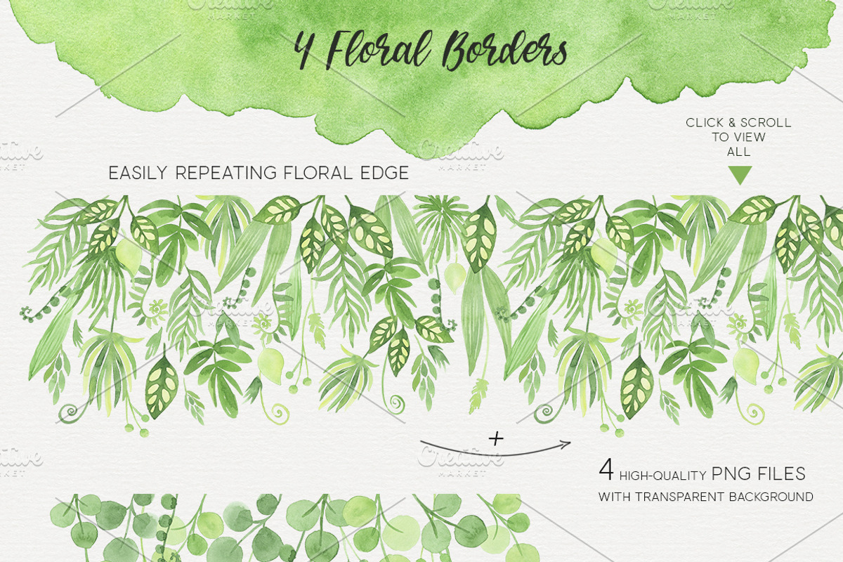 Magic Greenery Design kit watercolor, a Texture Illustration by NataliVA (Photo 6 of 8)