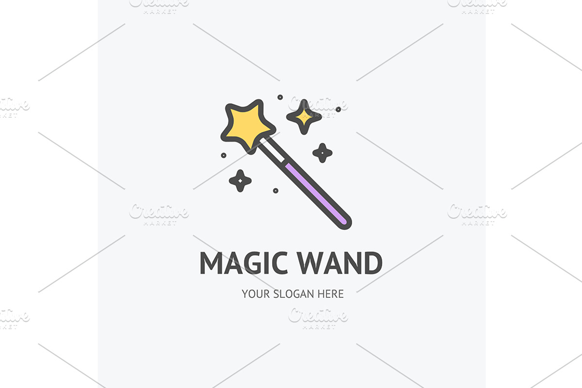 Magic Wand Emblem Concept. Vector, a Work Illustration by Vector and Templates