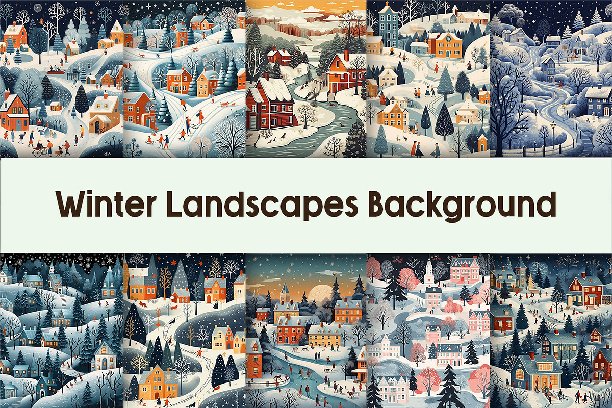 Winter Landscapes Background, a Background Graphic by AdriOP