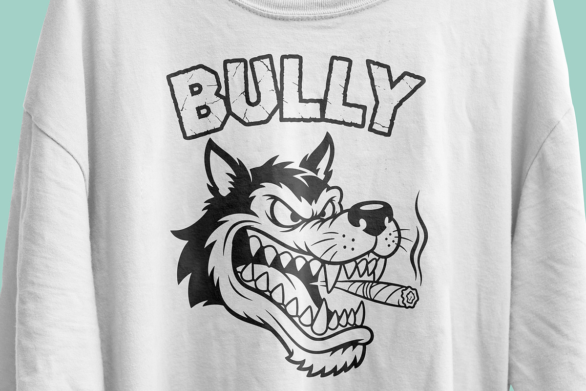 BULLY Wolf Head T-Shirt Design, an Object Graphic by Ahluva Studio (Photo 5 of 7)