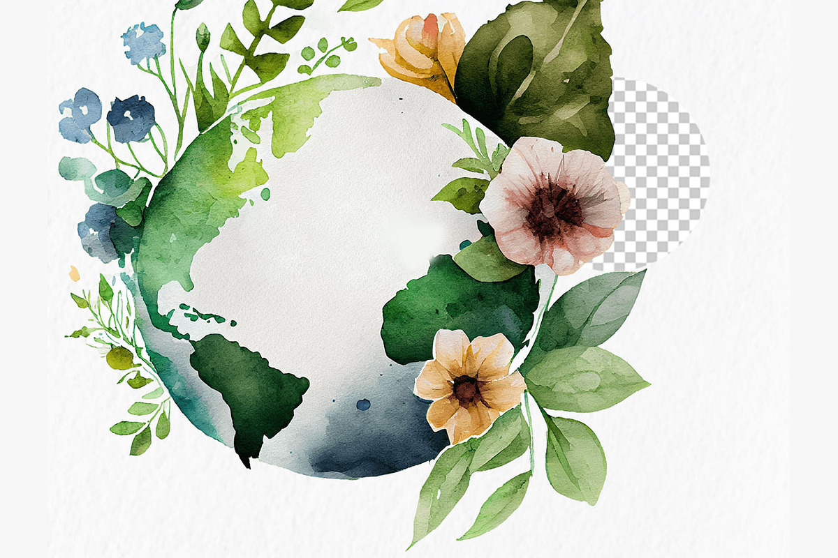 Earth day Watercolor Clipart PNG, an Object Graphic by MyLittleMeow (Photo 6 of 6)