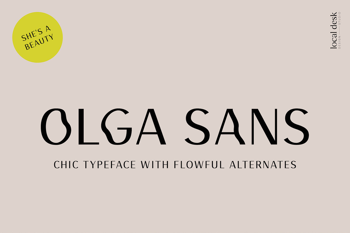 Olga Sans – Chic, Unique, Modern, a Sans Serif Font by Local Desk Designstudio (Photo 16 of 16)