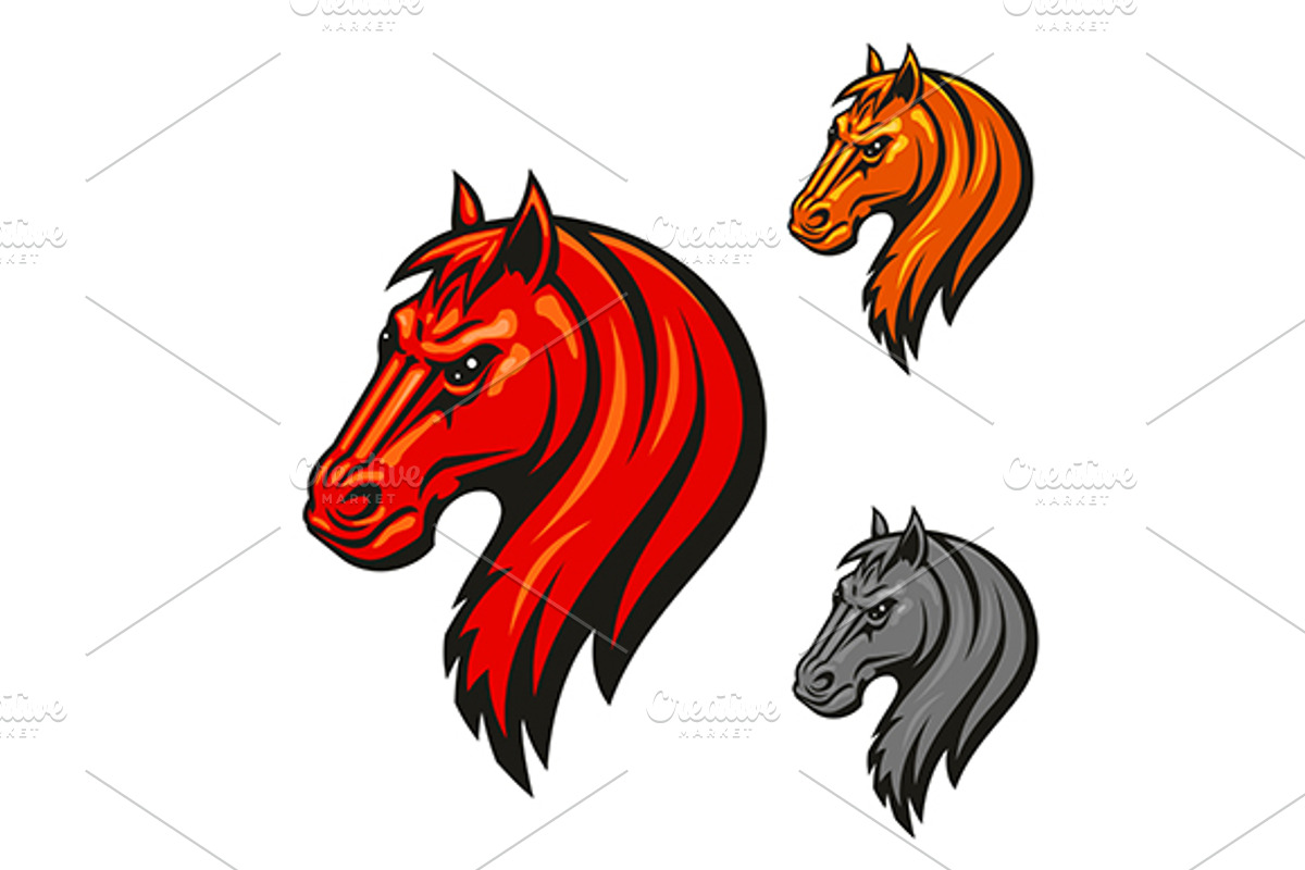Horse head mascot, a Graphic by Vector Tradition