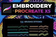 72 Brush-stitch Embroidery PROCREATE, a Brush Add-On by Graphics Resources (Thumbnail 11 of 11)