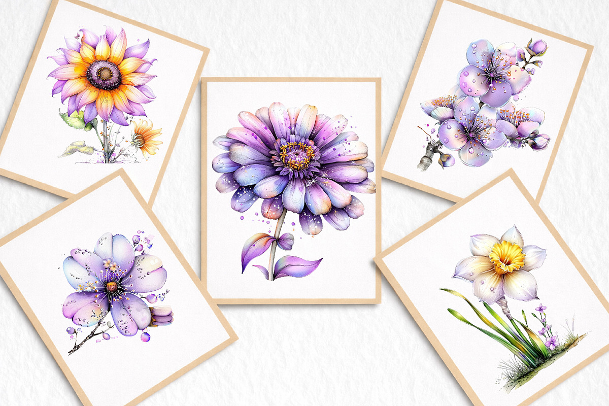 Spring Flowers Sublimation Clipart, an Illustration by DreamArtGraphic (Photo 6 of 8)