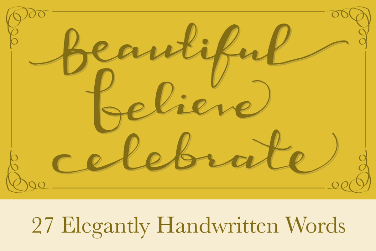 27 Elegantly Handwritten Words, a Decorative Illustration by Little Pixel Shop (Photo 1 of 5)
