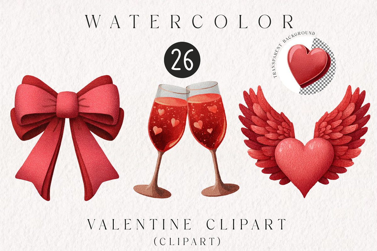 valentine clipart set, an Illustration by CreationArt (Photo 1 of 5)