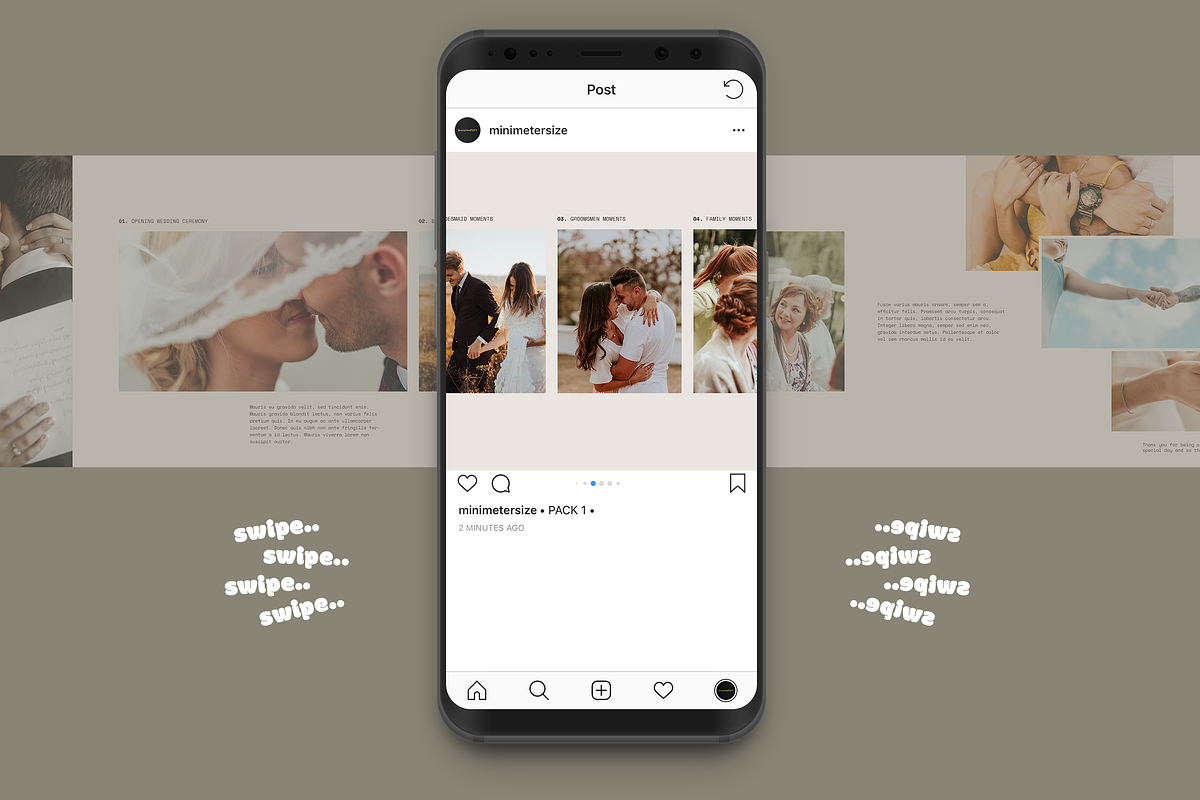 Seamless Instagram Carousel Wedding, a Social Media Template by Typology (Photo 2 of 5)