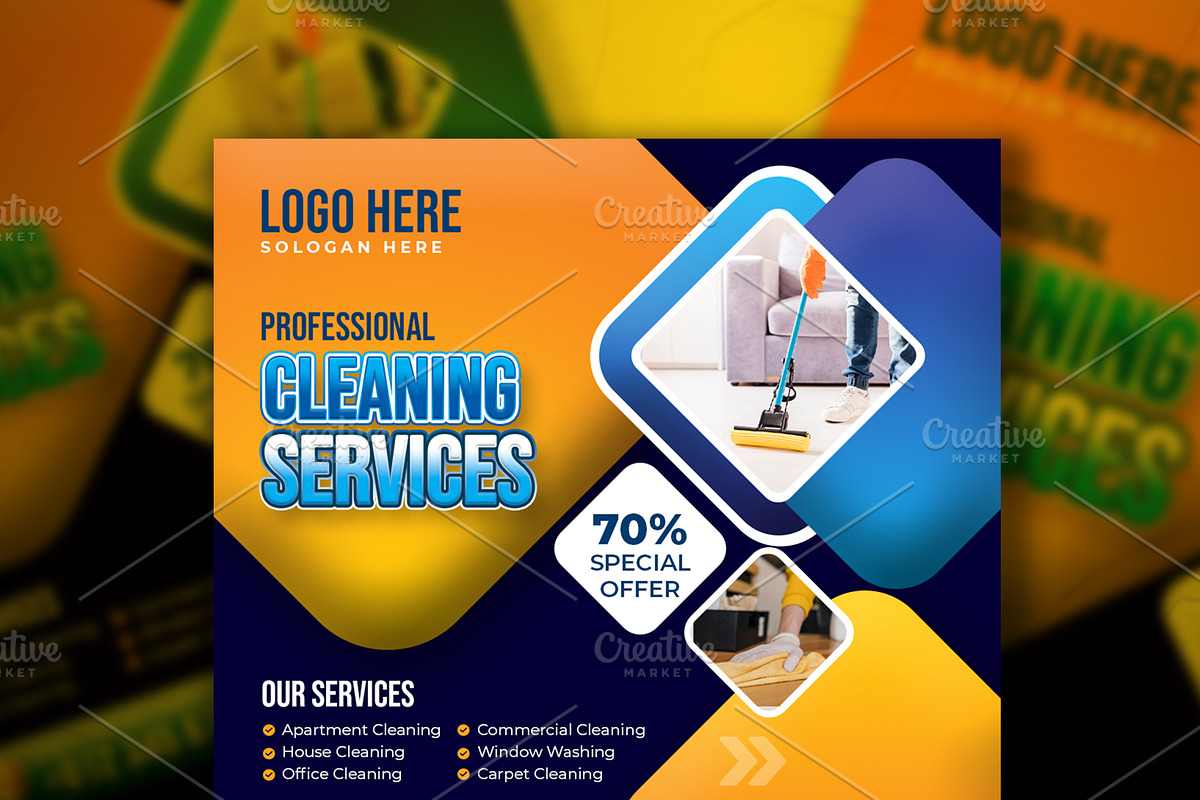 Cleaning Service Social Media Bundle, a Social Media Template by gstudiovect21 (Photo 8 of 10)