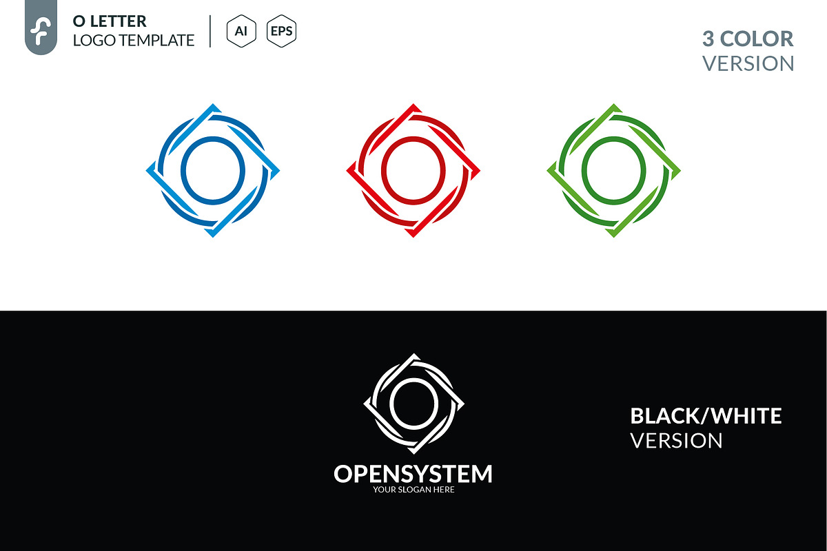 Open System Logo, a Branding & Logo Template by ft.studio