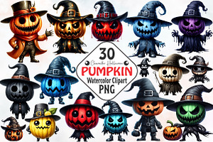 Creepy Character Halloween Pumpkin P, an Illustration by RobertsArt