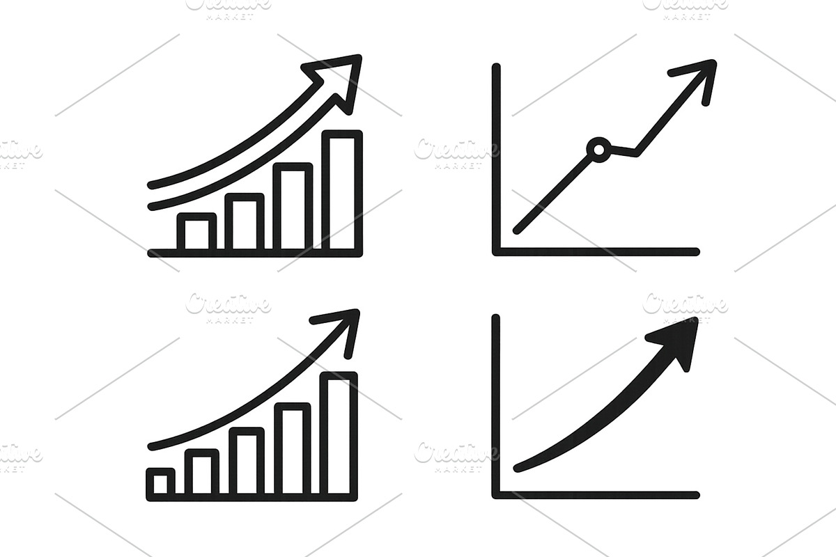 Various simple line and bar charts, a Finance Illustration by ZinetroN