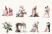 Wedding Clipart Bundle, a Person Illustration by BusyDaydesign (Thumbnail 2 of 9)