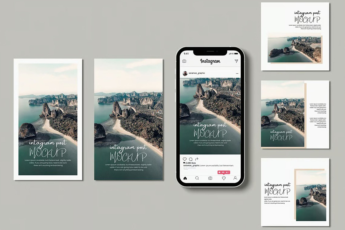 Instagram Post Mockup, an Advertising Mockup by Se٧enStudio (Photo 1 of 3)