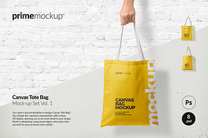Canvas Tote Bag Mockup Set Vol.1