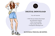 Fashion Girls 50 clipart set, a Person Illustration by Parinaz Wadia Design (Thumbnail 8 of 10)