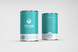 Tin Can With Lid Packaging Mockup