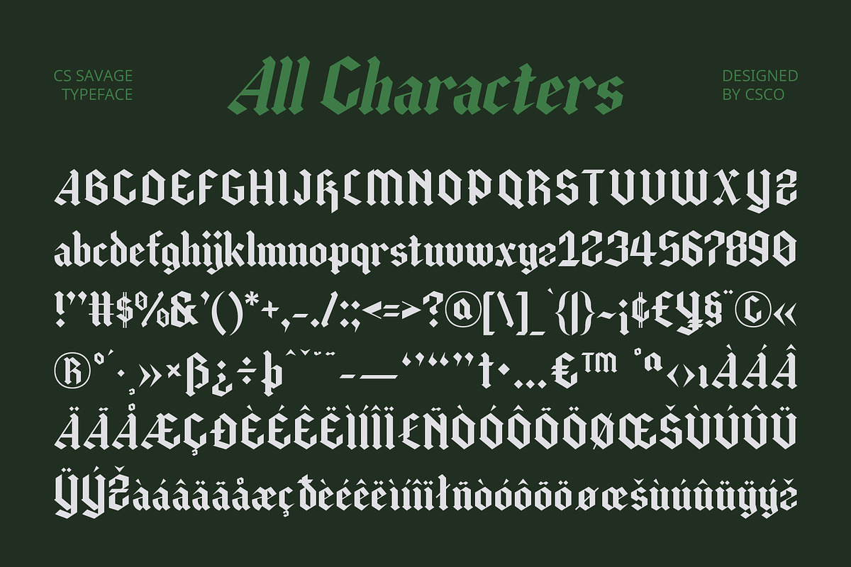 CS Savage – Gothic Font, a Blackletter Font by Craft Supply Co. (Photo 8 of 8)