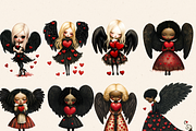 VALENTINE BLACK ANGELS CLIPART PACK, a Person Illustration by Daring Digies (Thumbnail 4 of 10)